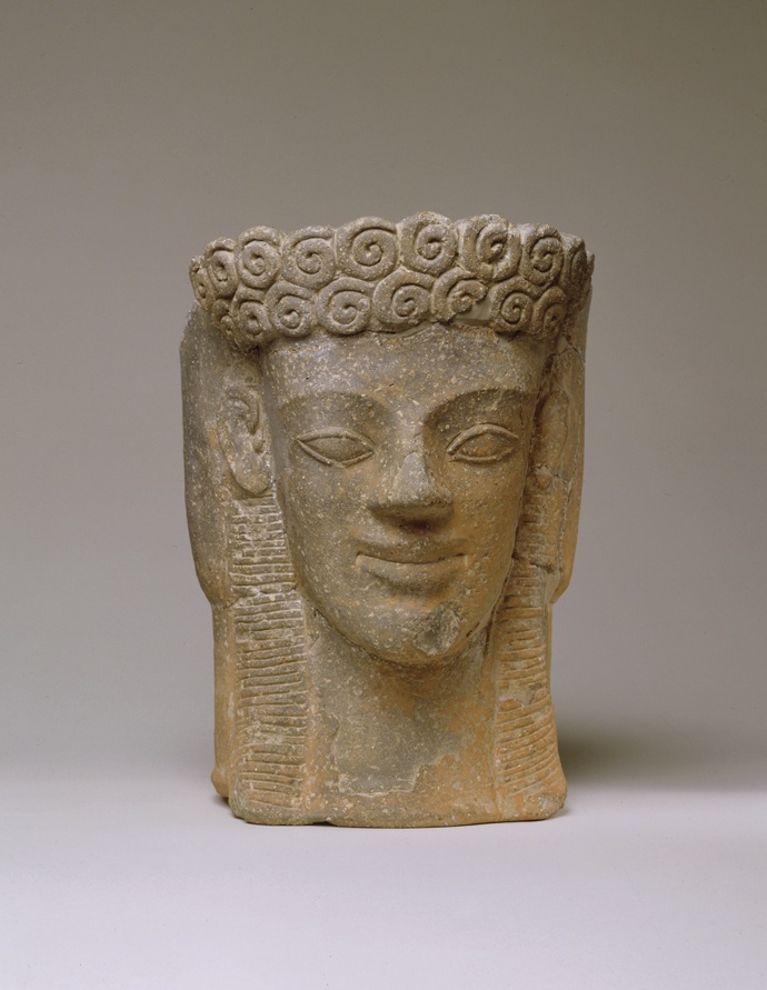 092. Head of Kore (vase) - Archaic